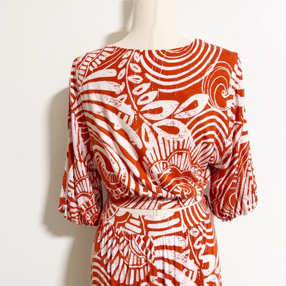 Anthro Bohdi Boho Wrap Top and Midi Skirt M/L - Picture 5 of 15